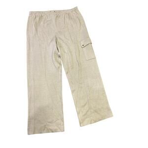 Vintage St.‎ John’s Sport Pull-On Knit Elastic Cargo Pants Sz S Cream, Old Money